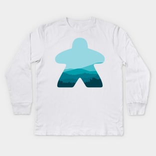 Board Game Meeple Mountains Kids Long Sleeve T-Shirt